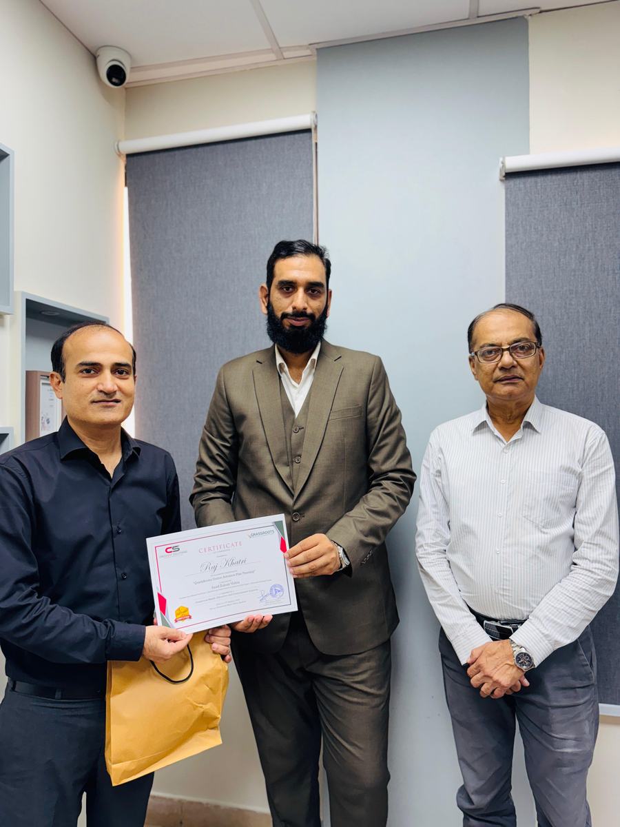 Client training session and certificate ceremony photo