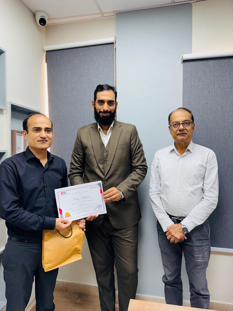 Client training session and certificate ceremony photo